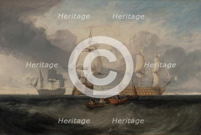 The Victory Returning from Trafalgar, in Three Positions, ca. 1806. Creator: JMW Turner.