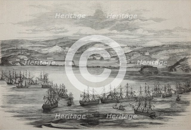 The British-French squadron in Sevastopol, ca 1855. Artist: Anonymous  
