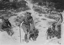 King George V mounting Butte De Warlencourt, 13 Jul 1917. Creator: Bain News Service.