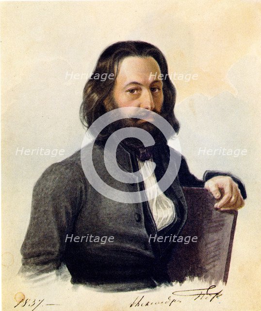 Portrait of Decembrist Alexander V. Podzhio (1798-1873), 1837. Artist: Bestuzhev, Nikolai Alexandrovich (1791-1855)