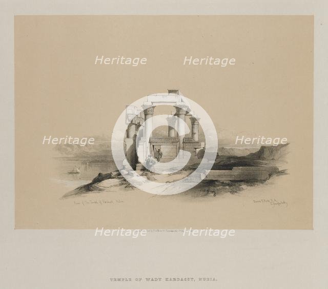 Egypt and Nubia, Volume II: Ruins of the Temple of Kardeseh, Nubia, 1848. Creator: Louis Haghe (British, 1806-1885); F.G.Moon, 20 Threadneedle Street, London.