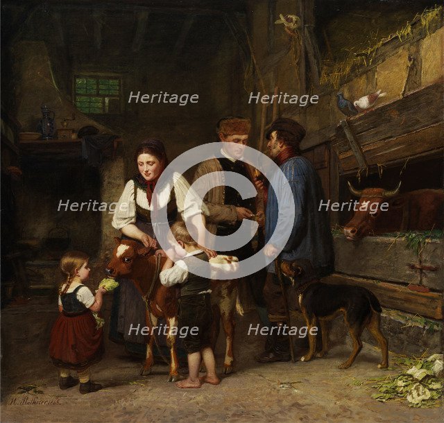 The Sold Calf. Artist: Plathner, Hermann (1831-1902)