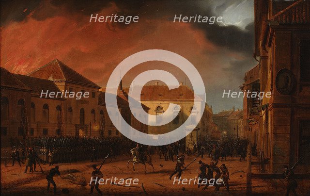 Fire of the Warsaw Arsenal, 1831.