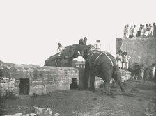 An elephant fight, Hyderabad, India, 1895.  Creator: Unknown.