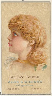 Lillian Grubb, from World's Beauties, Series 2 (N27) for Allen & Ginter Cigarettes, 1888., 1888. Creator: Allen & Ginter.