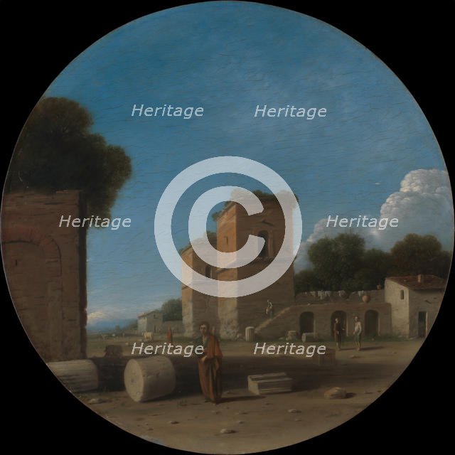 A Roman Landscape with Figures, probably 1630s. Creator: Goffredo Wals.