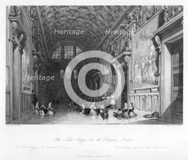 'The 'Sale Regia' in the Vatican, Rome', 19th century. Artist: E Challis
