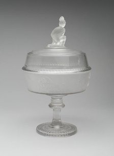 Compote with Lid in the Pioneer Pattern, 1876/86. Creator: Gillinder & Sons.