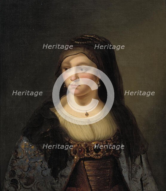 Portrait of a Lady in a Veil, 1643-1674. Creators: Thomas Mathisen, Rembrandt Harmensz van Rijn.
