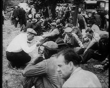 Large Crowd of American Civilians Eating Meals Outdoors, 1930. Creator: British Pathe Ltd.