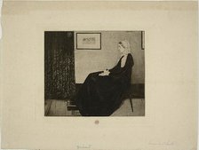 Whistler's Mother, after Whistler, c. 1883. Creator: Henri-Charles Guerard.
