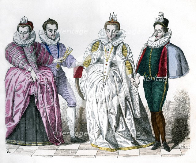 Louise of Lorraine, Duke of Guise, Marguerite de Vaudemont and Anne de Joyeuse, 1581 (1882-1884). Artist: Unknown
