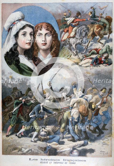 Felicite and Theophile de Fernig, French heroines, 1792, (1894). Artist: Frederic Lix