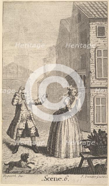 Frontispiece to Moliere's "Sganarelle, ou le Cocu Imaginaire" (The Imaginary Cuckold), ca. 1732. Creator: John Vandergucht.