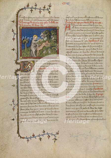 The Creation of Adam, about 1360-1370. Creator: Master of Jean de Mandeville.