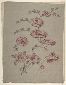 Pink Flower Pattern, 19th century. Creator: Anon.