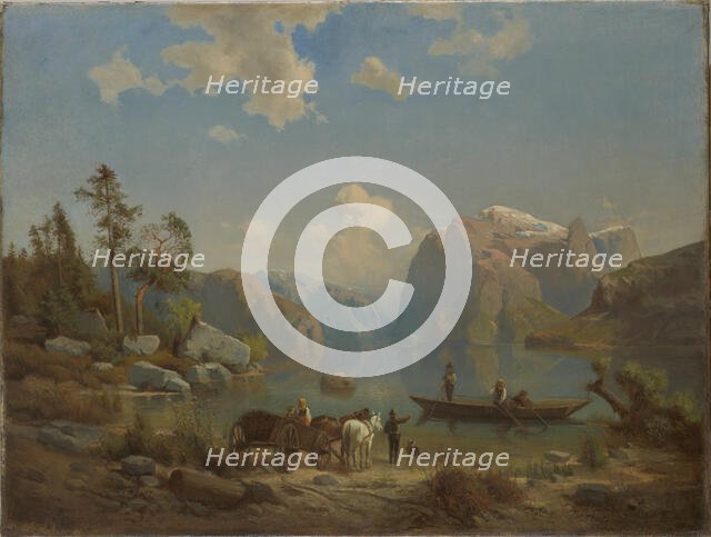 Mountain Landscape with a Lake, 1860-1861. Creator: Aleksander Kotsis.