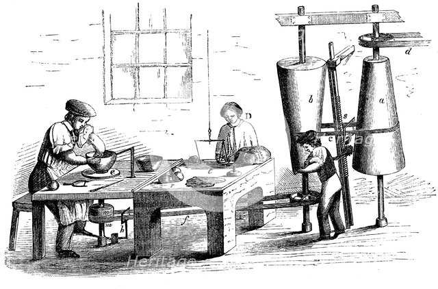 Throwing an earthenware vessel, c1860. Artist: Unknown