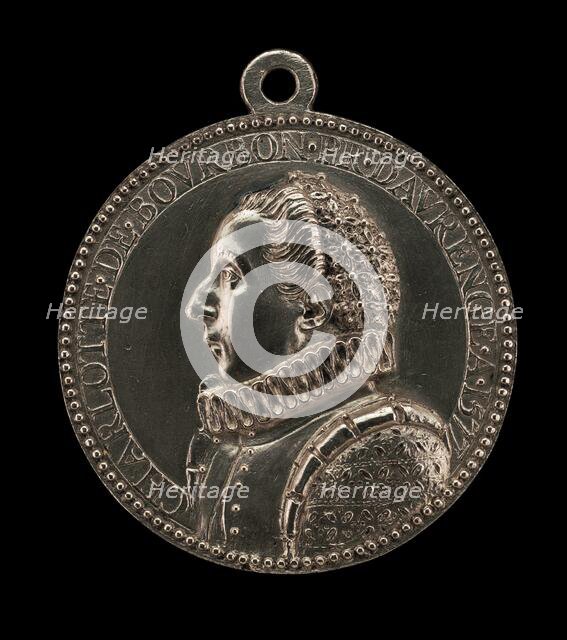 Charlotte de Bourbon, 1548-1581, Third Wife of Willem I, Prince of Orange and Nassau[reverse], 1577. Creator: Conrad Bloc.