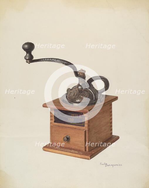 Coffee Mill, c. 1940. Creator: Carl Buergerniss.