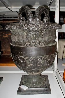 Pair of Urns with Satyr Heads, 1700s. Creator: Unknown.