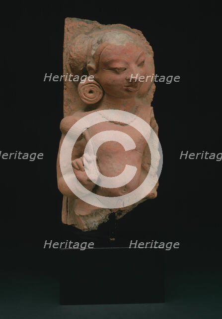 Male Deity (Deva) Holding a Lotus Bud, Gupta period, 4th/5th century. Creator: Unknown.