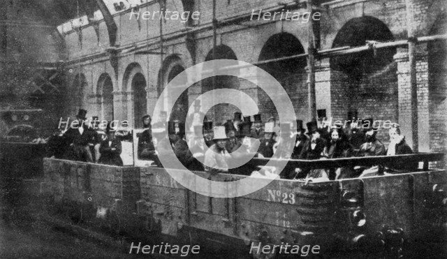 Prime Minister William Gladstone opens the Metropolitan Railway, London, 1863 (1951). Artist: Unknown
