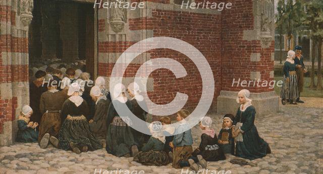 'High Mass at a Fishing Village on the Zuyder Zee, Holland', 1876, (c1930).  Creator: George Clausen.