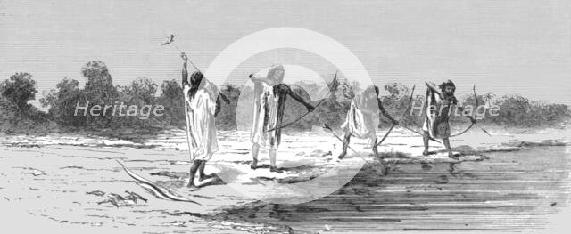 ''Indians Shooting Fish; The Fresh-water Turtle of the Amazons', 1875. Creator: Unknown.