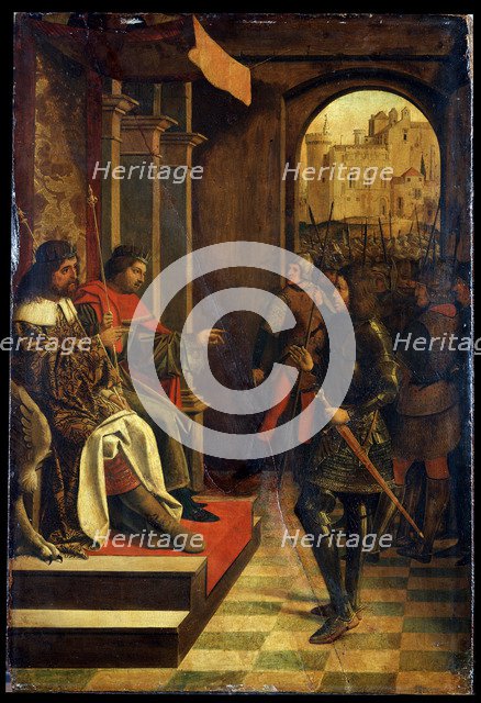 'Saint Sebastien before the Emperors Diokletian and Maximian', late 15th century. Creator: Josse Lieferinxe.