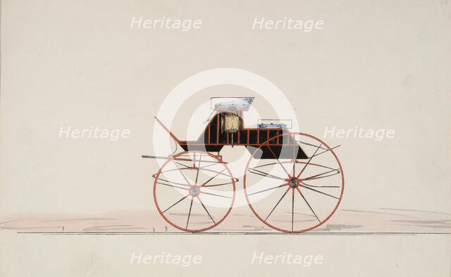 Design for 4 seat Phaeton, no top (unnumbered), 1850-70. Creator: Brewster & Co.