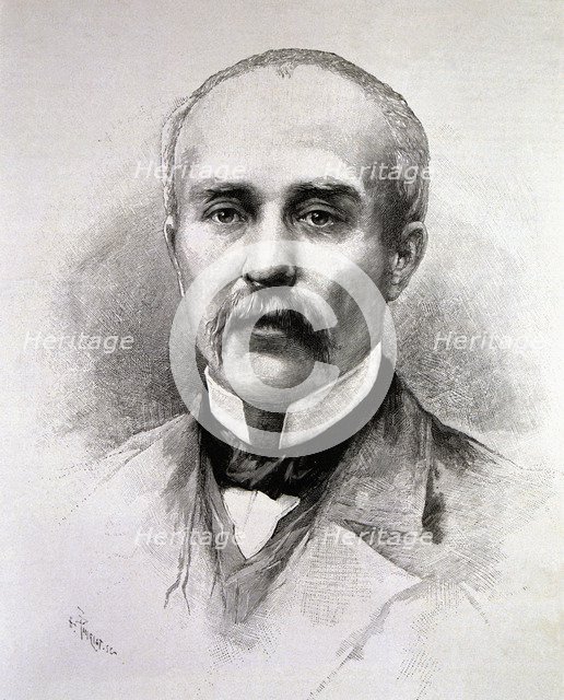 Georges Clemenceau (1841-1929), French politician and government president, engraving in La Ilust…