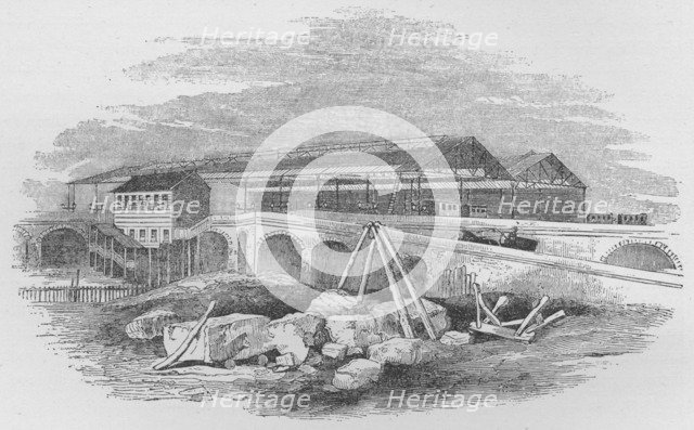 'Waterloo Railway Station, as it appeared when first built', c1848, (1912). Artist: Unknown.