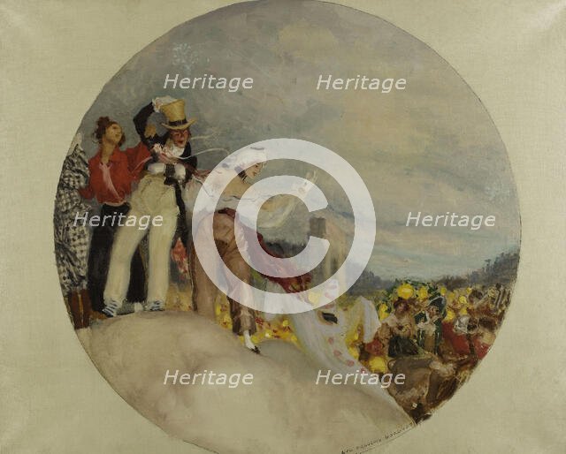 Esquisse pour la mairie du 10ème (salle des fêtes): Parade sur les boulevards, between 1905 and 1908 Creator: Auguste-François-Marie Gorguet.