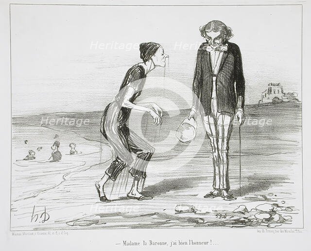 Madame la Baronne, j'ai bien l'honneur!, 1853. Creator: Honore Daumier.