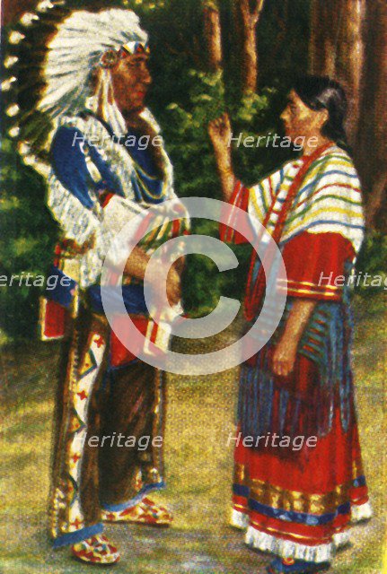 Native American couple, c1928. Creator: Unknown.