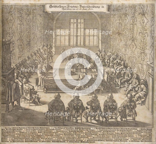 The ratification of the Peace of Westphalia in Nuremberg on June 26, 1650, 1650. Creator: Merian, Caspar (1627-1686).