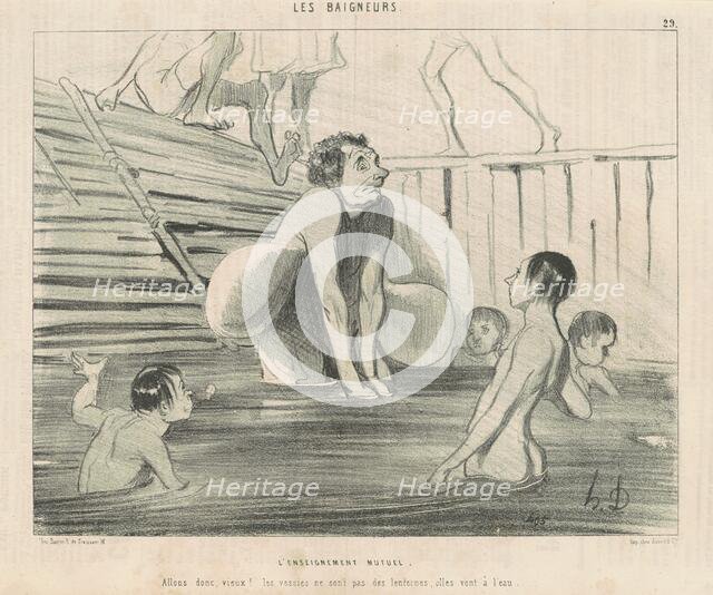 L'enseignement mutuel, 19th century. Creator: Honore Daumier.