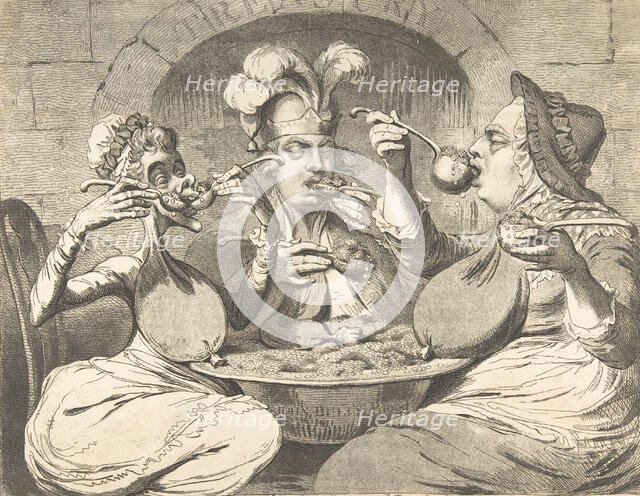 Monstrous Craws at a New Coalition Feast, May 29, 1787., May 29, 1787. Creator: James Gillray.