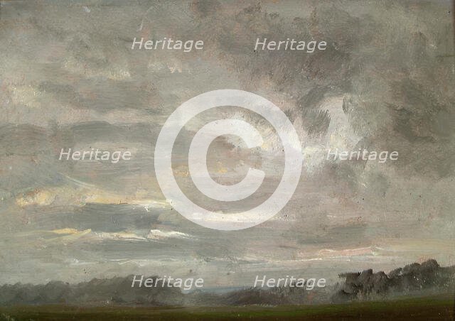 Study of Clouds over Fields, c1810-1850. Creator: Johan Christian Dahl.