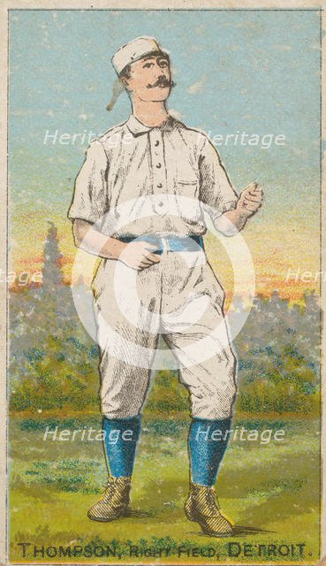 Thompson, Right Field, Detroit, from the Gold Coin series (N284) for Gold Coin Chewing Tob..., 1887. Creator: D Buchner & Co.