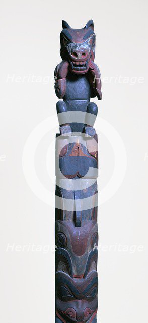 Heiltsuk nation totem post. Artist: Unknown
