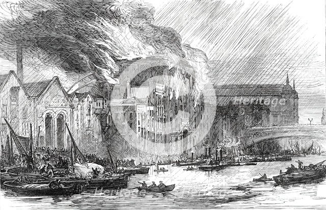 The Great Fire at Brooks's Wharf, Queenhithe, 1876. Creator: Unknown.