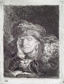 An Old Woman Asleep, (c1637), c1820s. Creator: Andrew Geddes.