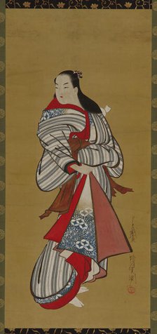 Yujo standing, Edo period, 1615-1868. Creator: Kaigetsudô Ando.