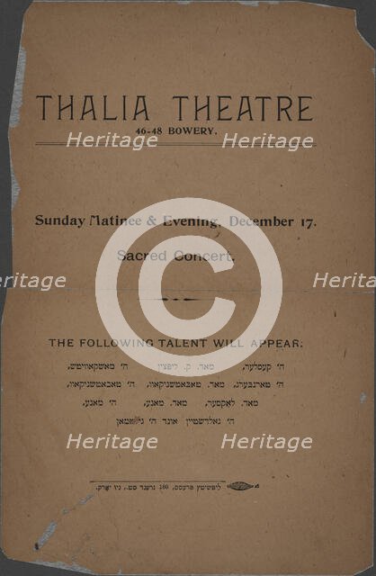 Sacred concert, c1893 (?). Creator: Thalia Theatre.