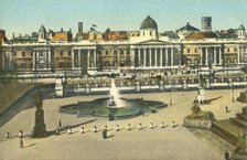 The National Gallery and Trafalgar Square, London, c1910.  Creator: Unknown.