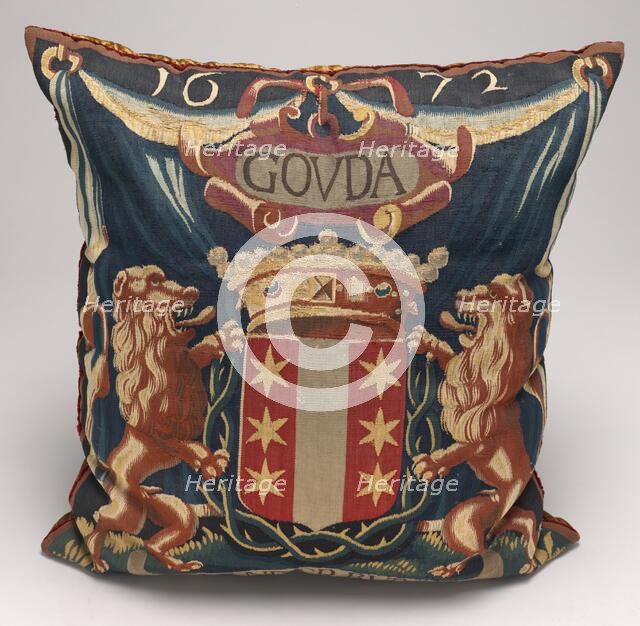 Tapestry-covered Cushion, c. 1675/1725. Creator: Unknown.