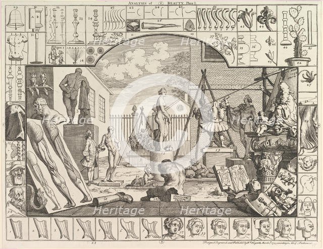 The Analysis of Beauty, Plate 1, March 5, 1753. Creator: William Hogarth.