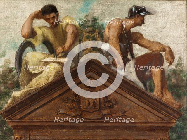 Esquisse pour la salle des mariages de la mairie du 13ème arrondissement : Vertus civiques., 1878. Creator: Gustave Boulanger.